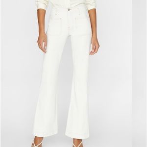 Frame High Rise Sailor Flare White Jeans NWT sz 28